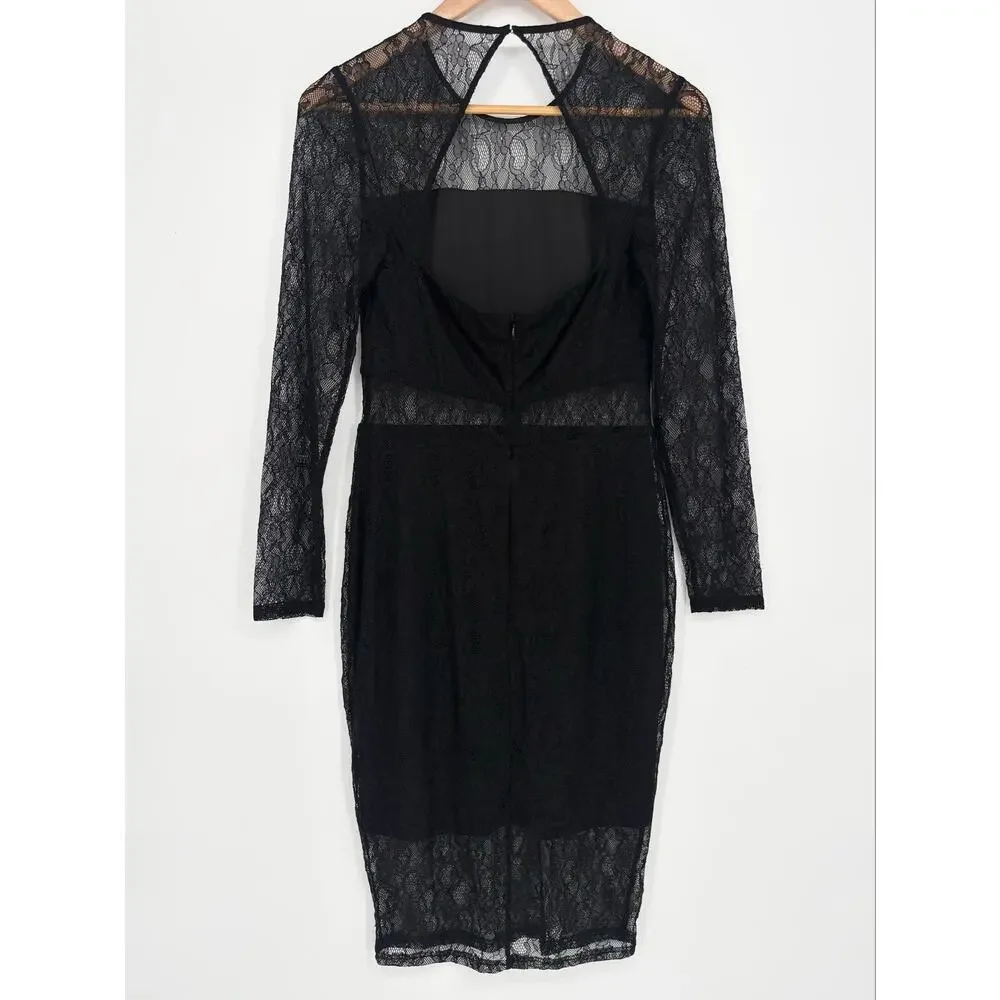 Ali & Jay Black Lace Stretch Cutout Dress Size M